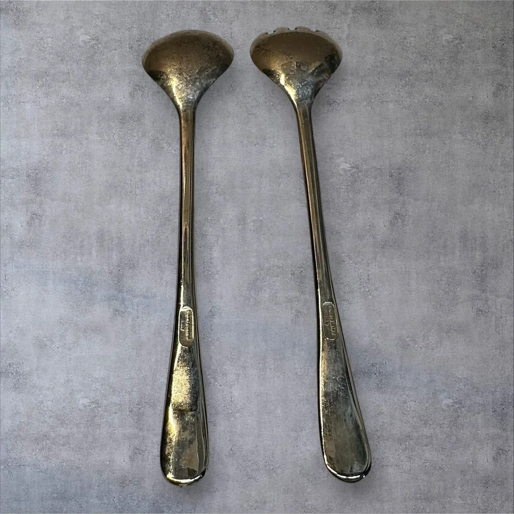 Vintage Italy Silverplated Salad Serving Set‎ 12